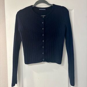 Brandy Melville Dark Blue Ribbed Cardigan
